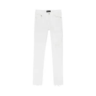 Pre-owned Purple Brand Optic Knee Blowout Skinny Jeans 'white' | Men's Size 31