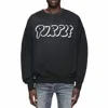 Purple Brand Outline Heavyweight Fleece Crewneck Sweatshirt In Black In Black