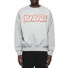 Purple Brand Outline Heavyweight Fleece Crewneck Sweatshirt In Heather Grey In Gray
