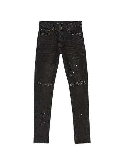 Purple Brand Purple Ripped White Paint Skinny Jeans In Black