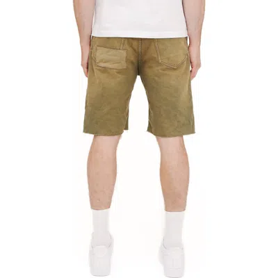 Purple Brand Overdyed Distressed Patchwork Shorts In Green