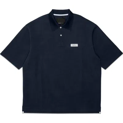 Purple Brand Oversize Cotton Piqué Polo In Black