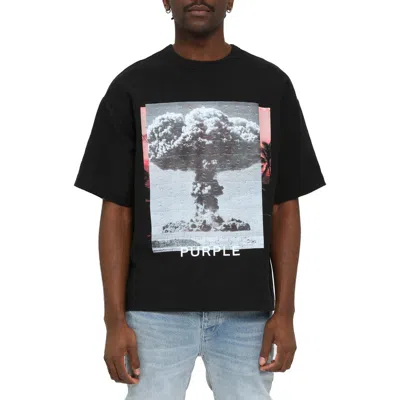 Purple Brand Oversize Graphic T-shirt In Black