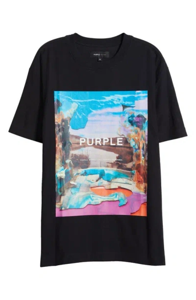 Purple Brand Oversize Graphic T-shirt In Black