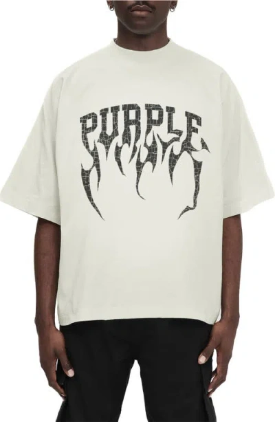 Purple Brand Oversize Graphic T-shirt In Ecru