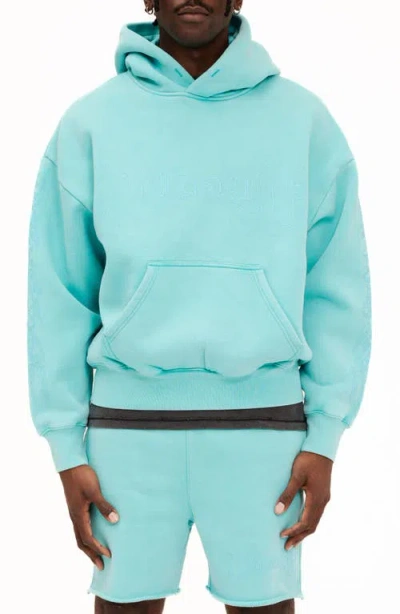 Purple Brand Oversize Heavyweight Fleece Graphic Hoodie In Green