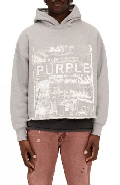 Purple Brand Oversize Heavyweight Fleece Graphic Hoodie In Heather