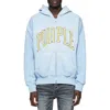 Purple Brand Oversize Heavyweight Fleece Zip Hoodie In Blue