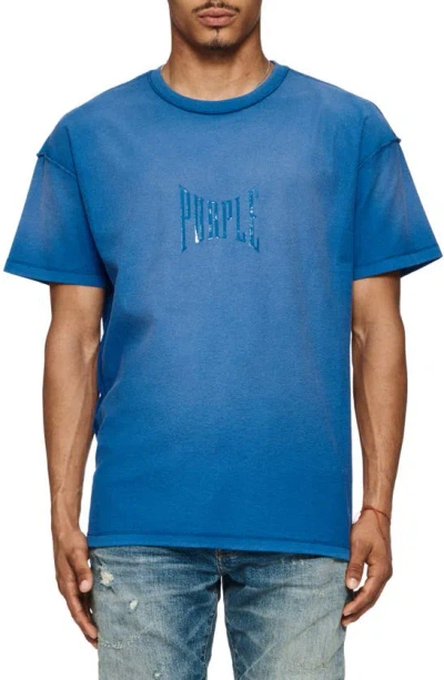 Purple Brand Oversize Inside Out Graphic T-shirt In Blue
