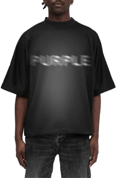 Purple Brand Oversize Jersey Graphic T-shirt In Black