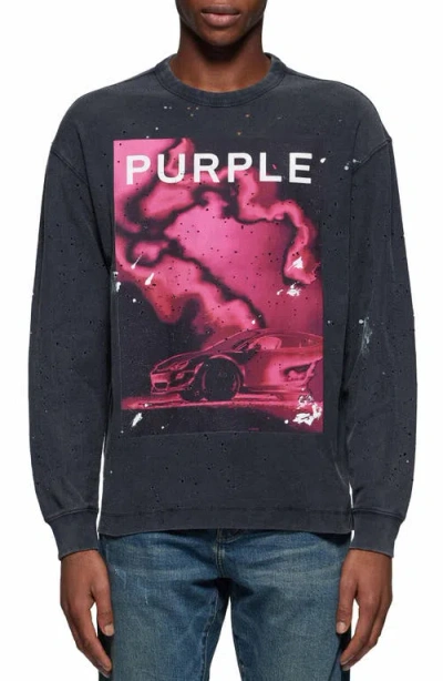 Purple Brand Jersey Sweatshirt In Black