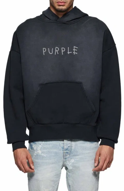 Purple Brand Logo-embellishment Hoodie In Black