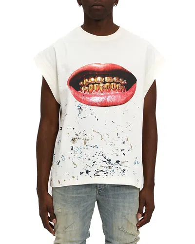 Purple Brand Oversized Fit Graphic Print Tee In White