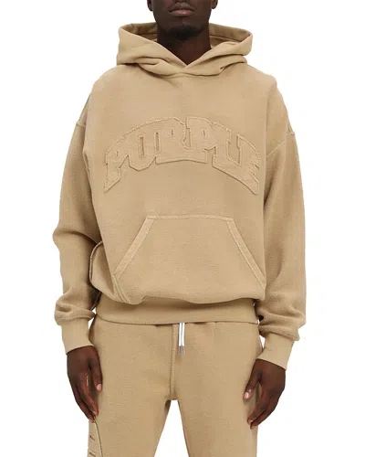 PURPLE BRAND OVERSIZED FLEECE INSIDE OUT LOGO GRAPHIC HOODIE