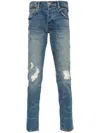 Purple Brand P001 Distressed Slim-fit Jeans In Blue
