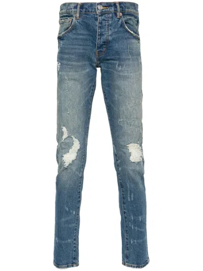 Purple Brand P001 Distressed Slim-fit Jeans In Blue