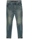 Purple Brand Light Blue Jeans With Belt Loops And Logo Patch On The Rear In Blue