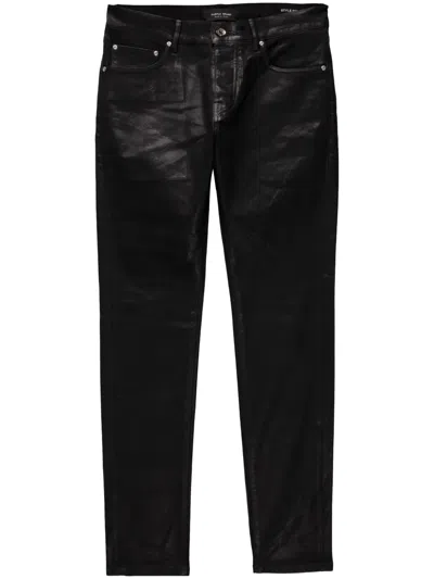 Purple Brand P001 Leathered Skinny Jeans In Black