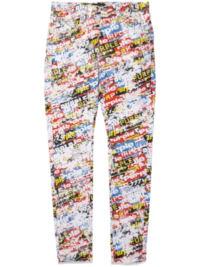 Purple Brand P001 Logo-print Skinny Jeans In Multicolour
