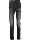 Purple Brand Black P001 Low-rise Slim Jeans In Black