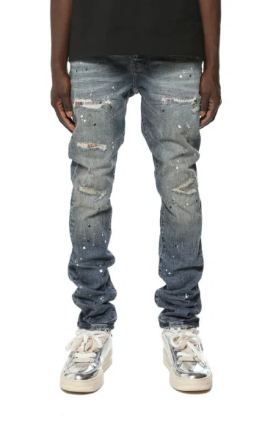 Purple Brand P001 Paint Repair Skinny Jeans In Mid Indigo