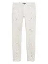 Purple Brand P001 Paint-splatter Distressed Sli-fit Jeans In White
