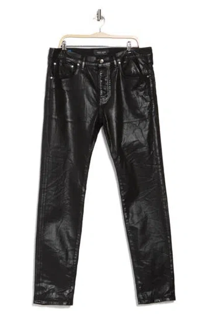 Purple Brand P001 Shiny Racer Skinny Jeans In Leathered Black