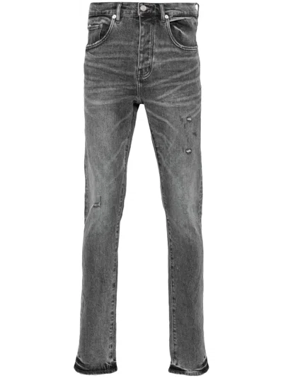 Purple Brand Distressed Skinny Jeans In Grey