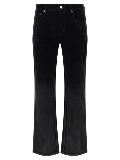 Purple Brand P004 Flare Flock Dipped Jeans In Black