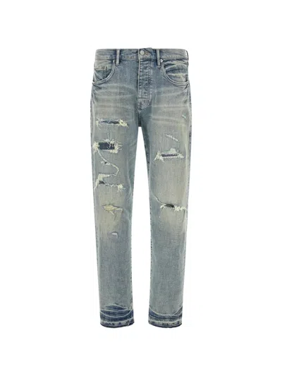 Purple Brand Purple P005 Distressed Slim Jeans In Blue