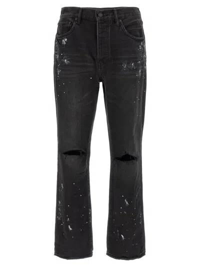 Purple Brand P011 Knee Slit Paint Jeans In Black