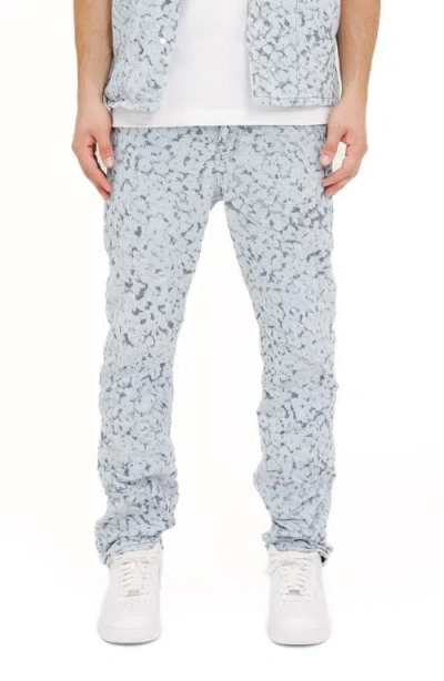 Purple Brand P011 Leopard Jacquard Straight Leg Jeans In Blue