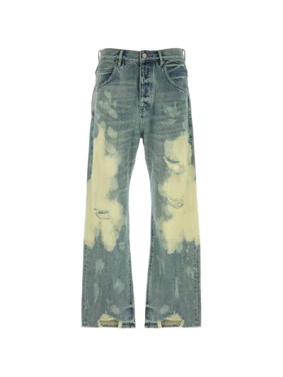 Purple Brand P018 Distressed Bleached-effect Jeans In Blue