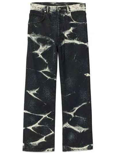 Purple Brand P018 Marble Coated Wide-leg Jeans In Multicolor