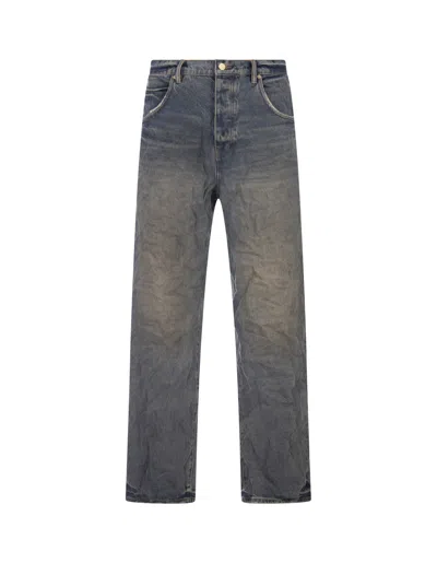 Purple Brand P018 Relaxed Vintage Dirty Jeans In Light Indigo In Blue