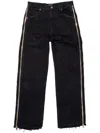 Purple Brand Men's Full Side-zip Relaxed-fit Wide-leg Jeans In Black