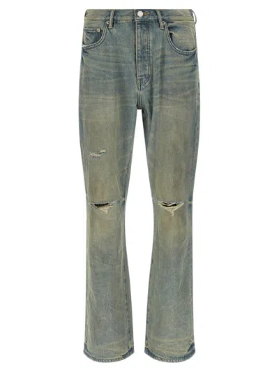 Purple Brand P026 Dirty Fade Rip Boot Jeans In Blue