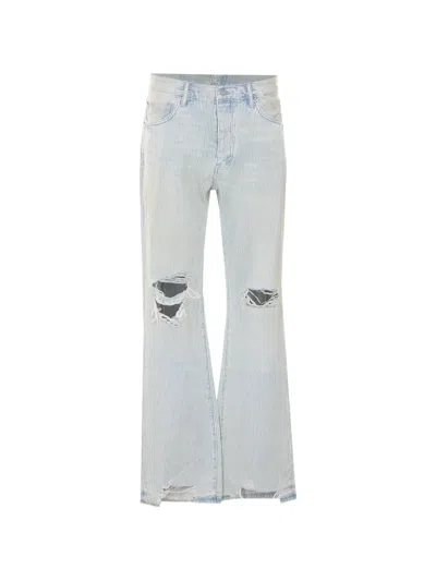 Purple Brand P026 Hickory Blowout Distressed Jeans In Blue