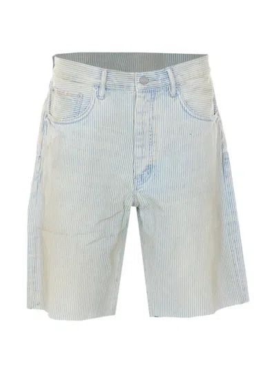 Purple Brand P059 Hickory Distressed-effect Shorts In Blue