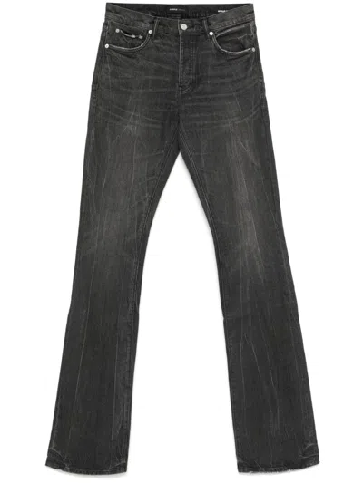 Purple Brand P072 Raw Super Stack Flare Jeans In Black