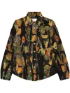 Purple Brand P313 Drip Camo Quilted Shirt Jacket In Black