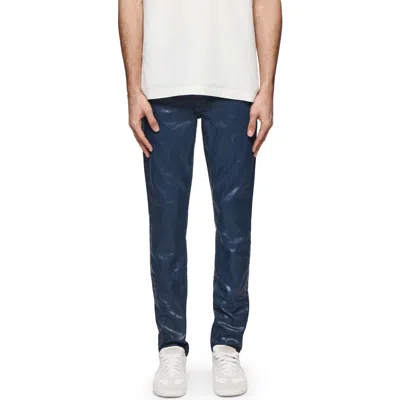 Purple Brand Paint Job Crackled Coated Skinny Jeans In Blue