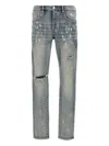 Purple Brand Paint-splatter Distressed Jeans In Blue