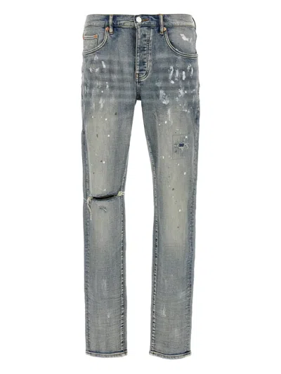 Purple Brand Paint-splatter Distressed Jeans In Blue