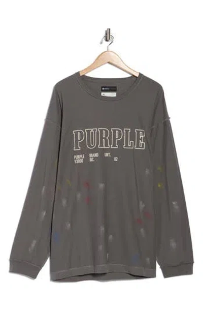 Purple Brand Paint Splatter Logo T-shirt In Gray