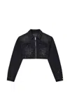 PAINT-SPLATTER CROPPED DENIM JACKET
