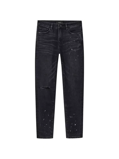 Purple Brand Paint-splatter Skinny Jeans In Black
