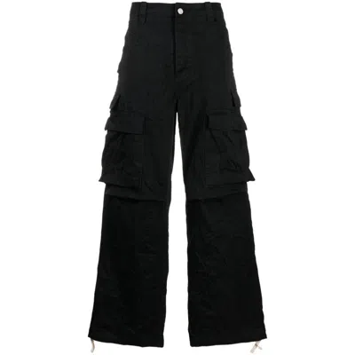 Purple Brand Mid-rise Twill Cargo Trousers In Black