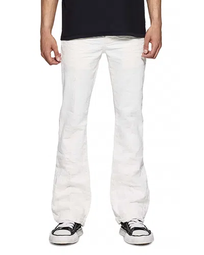 Purple Brand Pintuck Slim Flare Jeans In Off White
