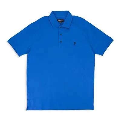 Purple Brand Pique Knit Polo Blue Polo Shirts